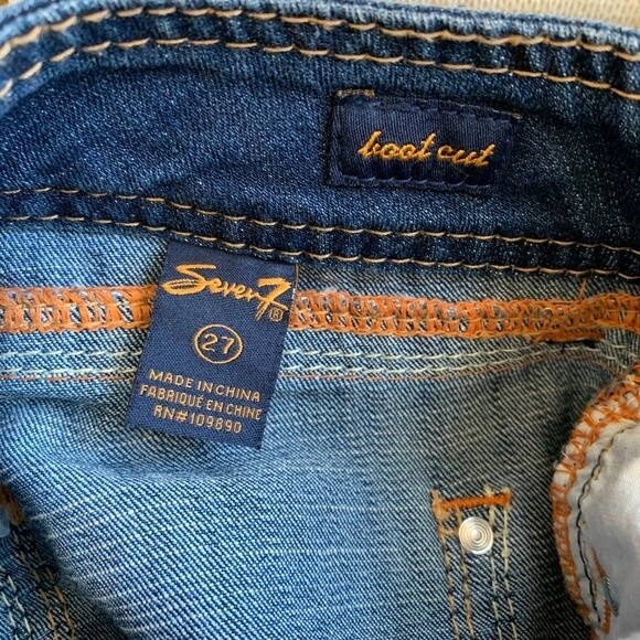 Seven 7  blue jeans  women denim jeans bootcut blue size 27 - Picture 6 of 10